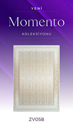 Royal Halı Momento ZV05B Krem Vizon Akrilik Yumuşak Dokulu Otantik Çizgili Halı