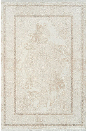 Royal Halı Momento ZV06A Krem Vizon Akrilik Yumuşak Dokulu Klasik Motifli Halı