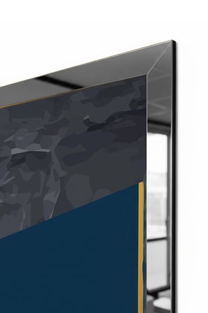 Gümüş Aynalı Pleksi Çerçeveli Üçlü Soyut Desen Üçlü Mdf Tablo Seti
