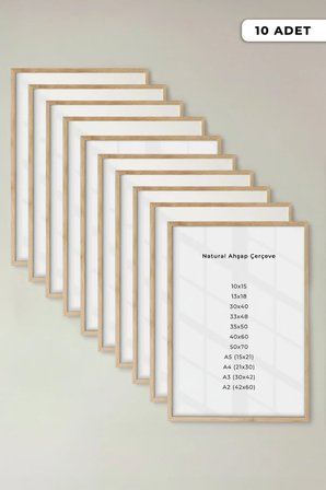 10 ADET Ahşap Duvar Çerçevesi – Poster ve Fotoğraf Çerçevesi Salon Ahşap Tablo, Bebek Odası Çerçeve