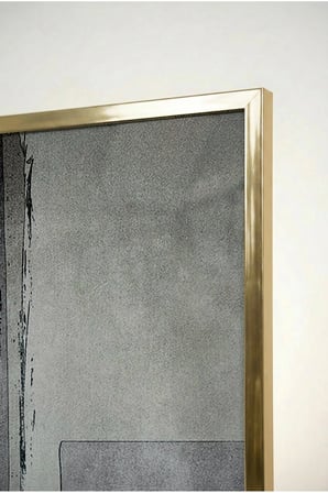 Kiremit Ve Antrasit Gri Tasarlımlı Modern Cam Tablo - Gold Metal Çerçeveli Ev, İş Ve Okul Tablosu