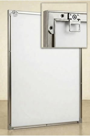 Turuncu ve Siyah Dinamik Vurgulu Modern Bej Cam Tablo- Gümüş Metal Çerçeveli Ev, İş Ve Okul Tablosu