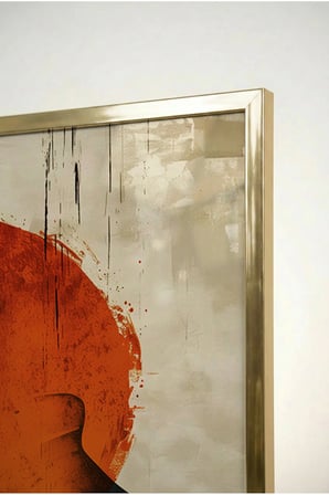 Boho Tarzı Kadın Silüeti ve Antik Vazolu Cam Tablo - Gold Metal Çerçeveli Ev, İş Ve Okul Tablosu
