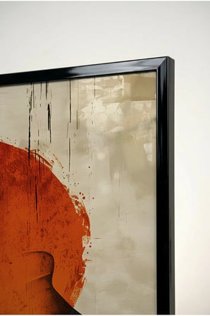 Boho Tarzı Kadın Silüeti ve Antik Vazolu Cam Tablo - Siyah Metal Çerçeveli Ev, İş Ve Okul Tablosu