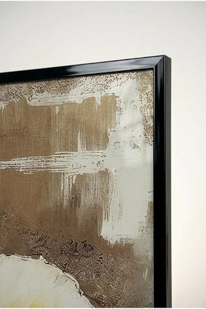 Sarı ve Turuncu Çiçekli Rustik Modern Cam Tablo - Siyah Metal Çerçeveli Ev, İş Ve Okul Tablosu