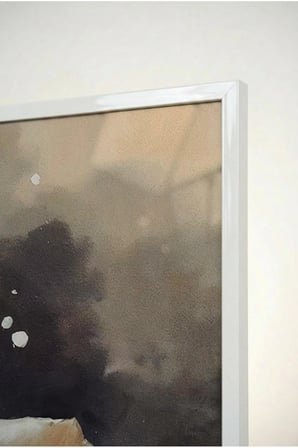 Pastel Tonları Çiçekli Cam Tablo - Beyaz Metal Çerçeveli Ev, İş Ve Okul Tablosu