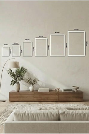 Gri Ve Beyaz Çiçekli Floral Modern 2'li Cam Tablo Seti Beyaz Metal Çerçeveli Ev Ve Ofis Tablosu