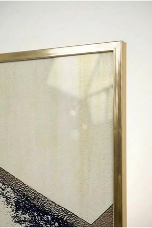 Antrasit ve Altın Işıltılı Lüks 3'lü Cam Tablo Seti - Gold Metal Çerçeveli Ev Ve Ofis Tablosu