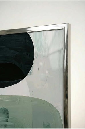 Toprak Tonları Geometrik Desenli Boho 3'lü Cam Tablo Seti - Gümüş Metal Çerçeveli Ev Ve Ofis Tablosu