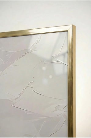 Modern Nötr Tonlu Krem Haşhaş Çiçekleri 3'lü Cam Tablo Seti Gold Metal Çerçeveli Ev Ve Ofis Tablosu