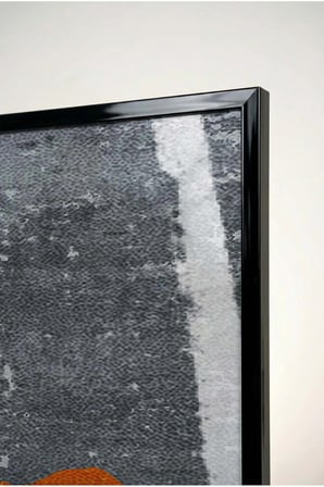 Volkanik Esinti Ve Yanık Turuncu Tonlu 3'lü Cam Tablo Seti Siyah Metal Çerçeveli Ev Ve Ofis Tablosu