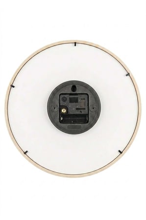 5 Parça Yuvarlak Ahşap Çerçeveli Yeşil Minimalist Bitkiler Tablo Ve Saat Seti