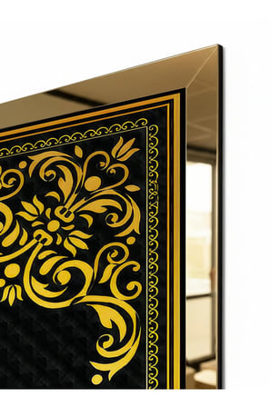 Gold Aynalı Pleksi Çereçveli Bereket Duası Yazılı Tekli Dini MDF Tablo 30x40