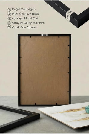 Yeşil Kubbeli Camı Temalı Tekli Ahşap Tablo - Siyah Ahşap Çerçeveli Ev ve İş Yeri Tablosu