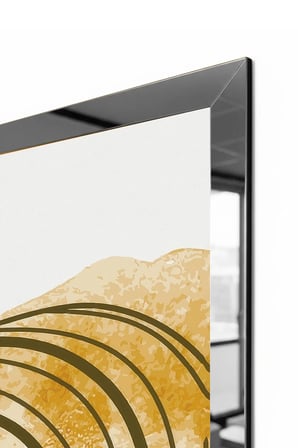 Gümüş Aynalı Pleksi Çerçeveli Üçlü Soyut Desen Bitki Üçlü Mdf Tablo Seti
