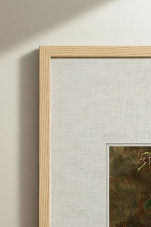 2 ADET DOĞAL AHŞAP ÇERÇEVELİ SOLMUŞ YAPRAKLI DAL VE ÇİÇEKLER TEMALI VİNTAGE TABLO