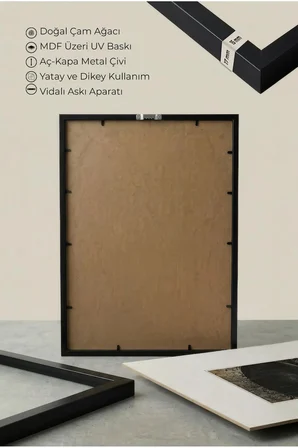2 ADET SİYAH AHŞAP ÇERÇEVELİ SİYAH DAİRE VE AYNA TEMALI VİNTAGE TABLO