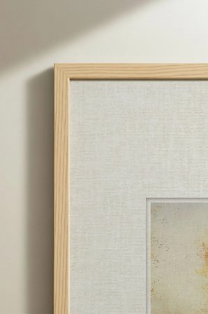 1 ADET DOĞAL AHŞAP ÇERÇEVELİ GÖL VE SONBAHAR TEMALI VİNTAGE TABLO