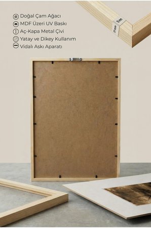 1 ADET DOĞAL AHŞAP ÇERÇEVELİ KARANLIK SOLMUŞ AĞAÇ TEMALI VİNTAGE TABLO