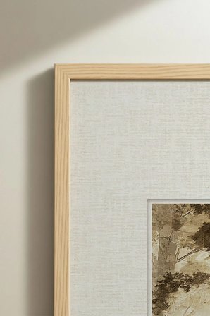 1 ADET DOĞAL AHŞAP ÇERÇEVELİ KARANLIK DOĞA TEMALI VİNTAGE TABLO