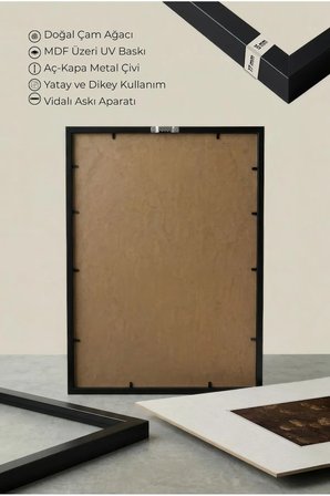 1 ADET SİYAH AHŞAP ÇERÇEVELİ KARANLIK ÇİÇEKLER TEMALI VİNTAGE TABLO