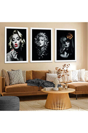Beyaz Ahşap Çerçeveli Marilyn Monroe