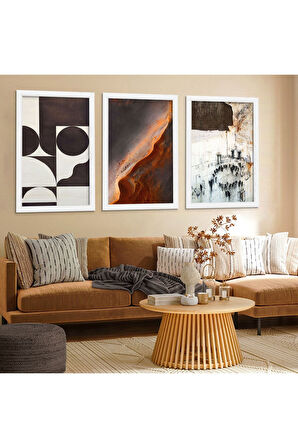Beyaz Ahşap Çerçeveli Modern Tablo