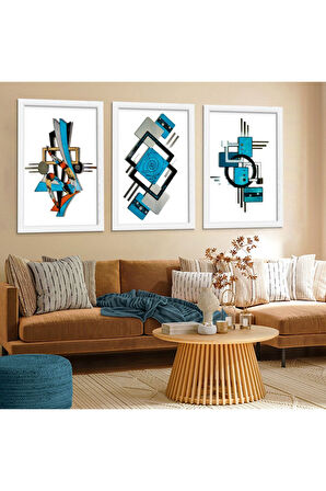 Beyaz Ahşap Çerçeveli Modern Çizim Tablo