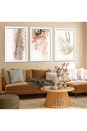 Siyah Ahşap Çerçeveli Kurumuş Çiçek Tablo