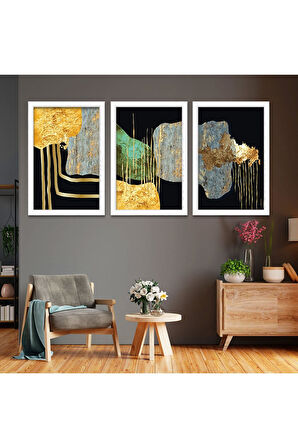 Siyah Ahşap Çerçeveli Kolaj Çizim Tablo