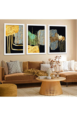 Siyah Ahşap Çerçeveli Kolaj Çizim Tablo