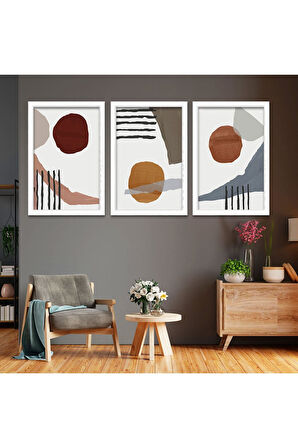 Siyah Ahşap Çerçeveli Kolaj Çizim Modern Tablo