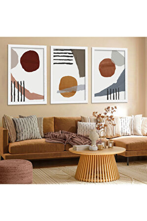 Siyah Ahşap Çerçeveli Kolaj Çizim Modern Tablo