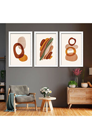 Siyah Ahşap Çerçeveli Kolaj Çizim Modern Tablo