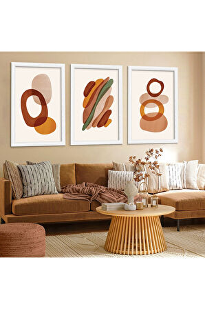 Siyah Ahşap Çerçeveli Kolaj Çizim Modern Tablo