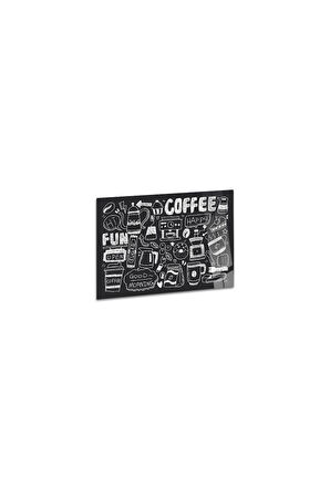 Cam Kesme Tahtası "Coffee" Yazılı Tebeşir Çizim