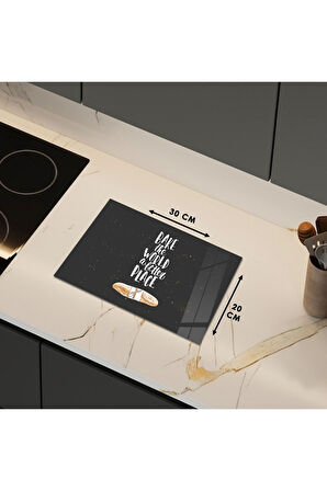 Cam Kesme Tahtası "Bake The World A Better Place" Yazılı