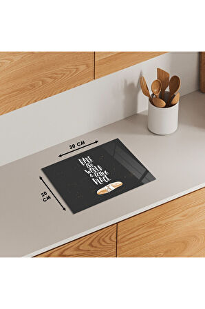 Cam Kesme Tahtası "Bake The World A Better Place" Yazılı