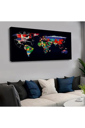 Zevahir 120x60 Cm Saatli Kanvas Tablo Kvs164