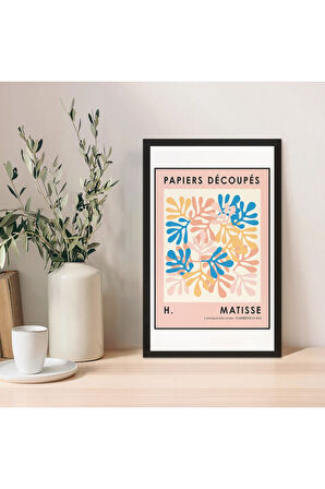 1 Adet Bej Mdf Zeminli Lacivert Spiral Mdf Çerçeve Görünümlü Mdf Tablo