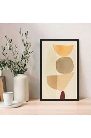 1 Adet Gri Mdf Zeminli Altın Soyut Mdf Çerçeve Görünümlü Mdf Tablo