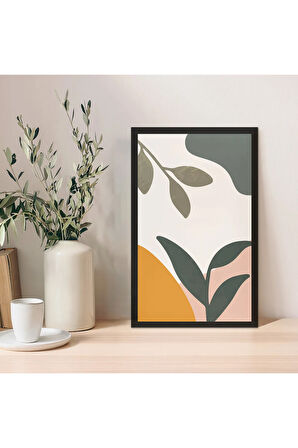 1 Adet Antrasit Mdf Zeminli Bronz Doğal Mdf Çerçeve Görünümlü Mdf Tablo