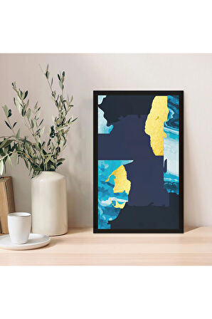 1 Adet Mdf Zeminli Krem Dalgalar Mdf Çerçeve Görünümlü Mdf Tablo