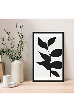 1 Adet Gri Mdf Zeminli Açık Bej Soyut Mdf Çerçeve Görünümlü Mdf Tablo