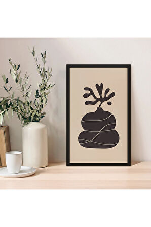 1 Adet Altın Desen Zeminli Koyu Gri Soyut Mdf Çerçeve Görünümlü Mdf Tablo