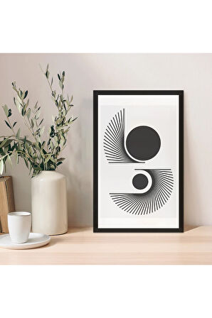 1 Adet Mavi Mdf Zeminli Krem Minimal Mdf Çerçeve Görünümlü Mdf Tablo