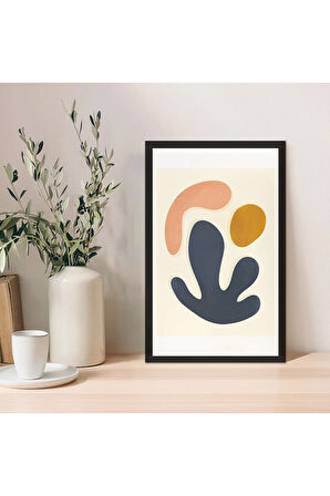 1 Adet Bej Mdf Zeminli Altın Spiral Mdf Çerçeve Görünümlü Mdf Tablo