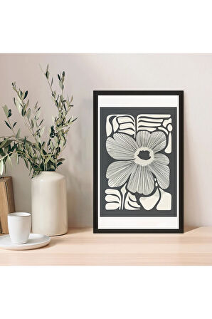 1 Adet Lacivert Mdf Zeminli Koyu Gri Minimal Mdf Çerçeve Görünümlü Mdf Tablo