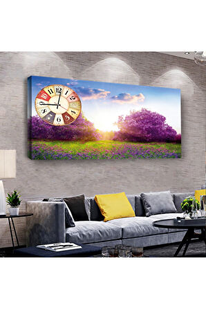 Bahar 100 X 50 Cm Saatli Kanvas Tablo