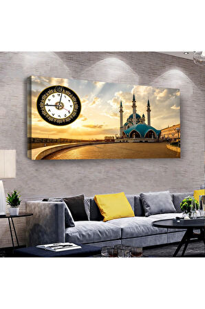 Cami Manzara 100 X 50 Cm Saatli Kanvas Tablo